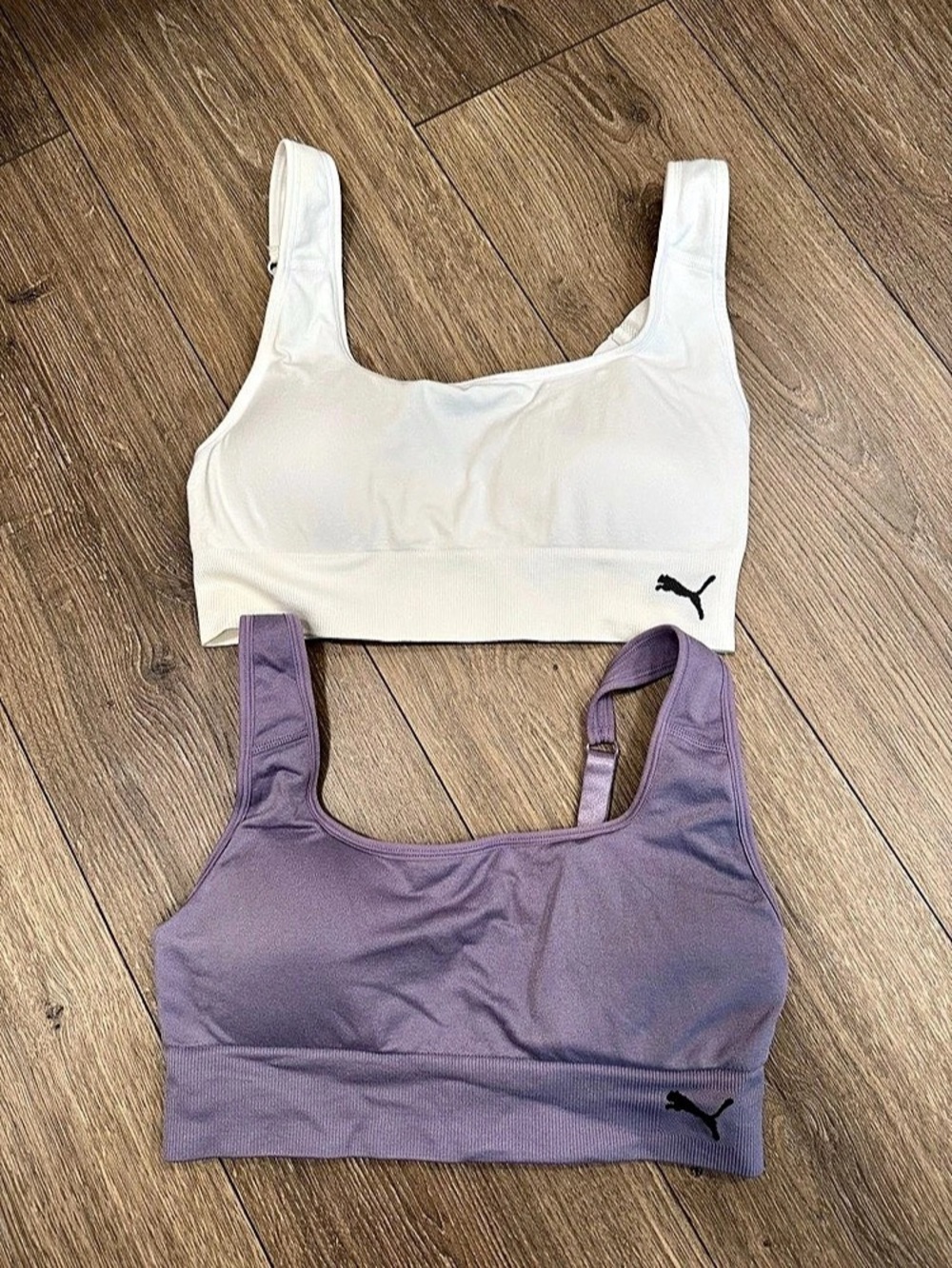 Puma Women's Seamless Sports Bra 2-Pack White & Purple